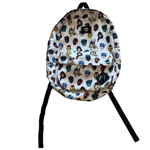 Vans Other - Vans x Marvel Avengers Backpack White All Over Superhero Print Old Skool Bag
